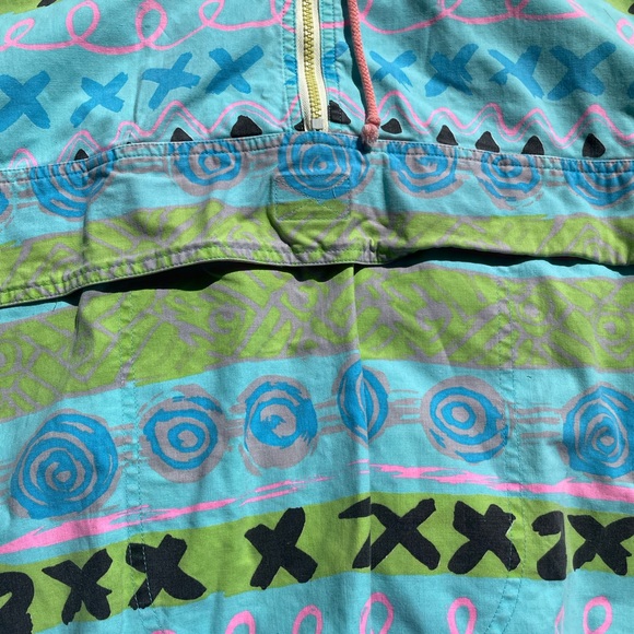 80s 90s Pacific Coast Highway PCH Pullover AOP Hooded Quarter Zip Pouch Medium - Picture 3 of 9